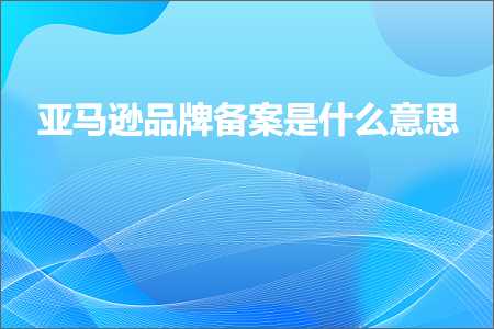 跨境电商知识:亚马逊品牌备案是什么意思