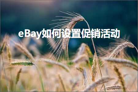 跨境电商知识:eBay如何设置促销活动